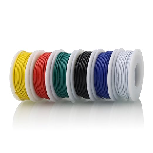 Stranded Wire Kit 22 Gauge 6 Colors 26.2feet Each Electrical Wire 22AWG PVC Wire