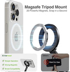 elitehood for Magsafe Phone Tripod Mount with Arca Port, Aluminum Magnetic iPhone Tripod Mount with 1/4" & 3/8" Screw, for Magsafe Phone Adapter Compatible with iPhone 16 15 14 13 12 Series, Black