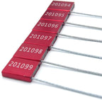 High Security Cable Seals Metal Container Seals Pull Tight Alumium Shipping Security Tags for Logisitics ISO 17712 Certificated (Pack of 100, Red)