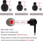 Replacement Earbud Tips Silicone Ear Tips for in- Ear Headphones Eartips Tips (Inner Hole from 3.8mm-5.5mm Earphones) Earbud Replacement Tips Earbuds Cap 18 Pairs S M L