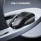 INPHIC Multi-Device Bluetooth Mouse, Upgraded Visible Battery, 2400 DPI, Silent Ergonomic Computer Wireless Mouse for Laptop, Mac, PC etc.