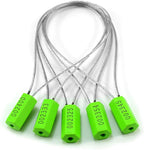Leadseals(R) 100 Security Cable Seals Numbered Security Tags Tamper Proof Tags Pull Tight Steel Wire Seals for Truck, Trailers, Cargo, Containers, Vans, Oil Tank, Milk Vehicle (Green, Pack of 100pcs)