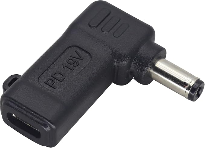 90W PD Type C to DC5521 Power Converter USB C to DC 5521 Laptop Charging Adapter 19V 4A Type C Female to DC 5.5 x 2.1mm Male Power Adapter for Studio and Travel [PD-5521]
