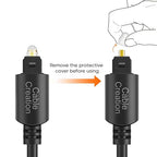 CableCreation 50FT Digital Fiber Optical TosLink Cable Gold Plated for Home Theater, Sound Bar, TV, PS4, Xbox, VD/CD Player,Blu-ray Players,Game Console& More,Black