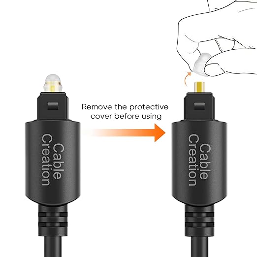 CableCreation 12FT Digital Optical Audio Cable, Toslink Cable Male to Male Digital Optical Cable with Gold-Plated Connector for Home Theater, Sound Bar, VD/CD Player,Blu-ray Players &More
