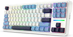 Redragon K728 PRO 80% Wireless Gasket RGB Gaming Keyboard, 3-Mode 87 Keys TKL Mechanical Keyboard w/Hot-Swap Socket, Mixed Color Keycaps & 5-Layer Noise Dampening, Custom Linear Switch