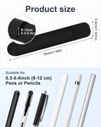 eZAKKA Silicone Pencil Holder For Most Pens,Pencils, 7.8 inch Self-Adhesive Stick To Notebooks,Diary, Desks,Tablet, Black, 1 Pack