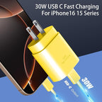 Phone 15 Charger 10FT USB C to C Fast Charging Cord,30w USB C Phone 15 Pro Max Fast Charger Block for Phone 15/15 Pro Max/15 Pro/15 Plus/Pro 12.9/11 inch,S24 Ultra Plus,Yellow