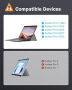 MoKo Type Cover Fit Microsoft Surface Pro 7 Plus/Pro 7/ Pro 6/ Pro 5/Pro 4/3, Ultra-Slim Wireless Bluetooth Tablet Keyboard with Trackpad, 7-Color LED Backlit, Built-in Rechargeable Battery, Indigo