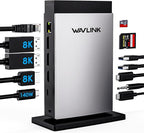 WAVLINK Laptop Docking Station 3 Monitors(Max Resolution: Single 8K or Triple 4K), 11-in-1 USB C Docking Station with 125W PD3.1 Pass-Through, HDMI + 2*DP, for MacBook M1/M2/M3/M4 & Windows, SD/TF