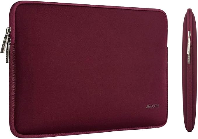 MOSISO Laptop Case 13.3 inch, 13-13.3 inch Laptop Sleeve Bag Compatible with MacBook Air/Pro 13 / Pro 14, HP Dell ASUS Lenovo Notebook, Neoprene Computer Sleeve Bag with Small Case, Wine Red