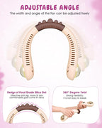 Neck Fan for Kids,Bladeless Portable Fan Rechargeable for 4-14Y Girls & Boys, 2400mAh USB Personal Cooling Mini Fan Rechargeable for Travel/Disney/Camping, 3 Speeds, Summer Essentials(Beige)