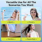 Portable Fan For Travel Mini: Small Pocket Handheld Personal Rechargeable Battery Operated USB High Speed Keeping Cool In Hot Weather Summer Beach For Women (white)