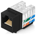 Everest 90° Angled RJ45 Cat6 Keystone Jacks 100-Pack in Black - Slim Profile Female RJ45 Connectors - Cat 6 Keystone Jack - Compatible with 90° Angled Speed Termination Tool - easyJACK (B094WB91H3)