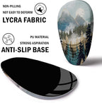Ergonomic Mouse Pad with Wrist Rest Support, Memory Foam & PU, Forest Sunrise