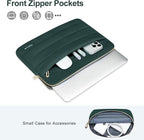 MOSISO 13.3 inch Laptop Case, 13-13.3 inch Puffy Laptop Sleeve Compatible with MacBook Air 13 13.6 M4 M3 M2 M1/Pro 13/Pro 14, HP Dell ASUS Lenovo,Polyester Horizontal Bag with Small Case,Peacock Green