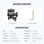 NEEWER Field Monitor Mount Monitor Holder with NATO Clamp, 360° Swivel, 180° Tilt, Anti Twist Screw Compatible with Atomos Ninja 5" & 7" Camera Monitor Compatible with SmallRig Camera Cage, MA020