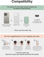 MOFT Phone Tripod Wallet for iPhone, Mulit-Angles, Lightweight Phone Stand, MOVAS Vegan Leather Magnetic Wallet, Strong Magnets, NFC Card Holder,Travel Essential, Peppemint (with Card Slot)