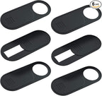 Computer Camera Cover Slide, 0.028 Inch Ultra-Thin Camera Blocker for Protect Your Privacy Security, Camera Cover Accessories Fits MacBook Pro & Air, iPhone iPad iMac (Black - 6 Pack)