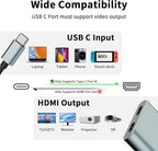 USB C to Dual HDMI Adapter, 4K@60Hz Type-C to HDMI Splitter for Dual Monitors Extend Display for MacBook Pro/Air, Dell XPS 13/15/17, HP, Lenovo, Samsung Galaxy, Surface Type C Laptop