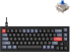 Keychron Q2 Wired Custom Mechanical Keyboard, QMK/VIA Programmable Macro, Full Aluminum, Hot-Swappable Gateron G Pro Blue Switch, 65% Layout Double Gasket Compatible with Mac and Windows - Black