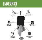 SPUDZ Classic Microfiber Lens Cleaner – Clip-On Pouch, Washable – for Binoculars, Scopes, Glasses, Screens | Stealth Shadow, 10 x 10 Inch
