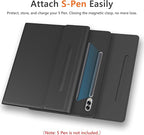 Galaxy Tab S9 FE+/ S9+ /S10+ 12.4 Inch Case with Keyboard, Detachable Bluetooth Keyboard with Pen Holder for Samsung Tab S10+ Plus/S9+ Plus/S9 FE+ Plus/S8+ Plus/S7FE/S7+ Plus 5G 12.4", Black
