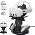 VR Headset Charging Dock for Meta Quest 3/Quest 3S/Quest 2, VR Charging Stand for Quest 3 Accessories VR Stand Supports Charging Headset with Type C Cable and fit Controller with Cover