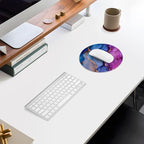 ITNRSIIET Mouse Pad Non-Slip Rubber Base Smooth Surface Stitched Edges Waterproof Durable Compatible with All Mice for Office & Gaming, Desk Accessory, Diameter 8.7 inch, LiquidGold