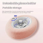 Pillow Stand Holder for Kindle Tablet iPad,Plush Mobile Phone Stand with a Snack Bowl with lid,Compatible with 4.7"-13" Phone, Tablet, iPad, iPhone, Google, Kindle, Samsung (Pink)