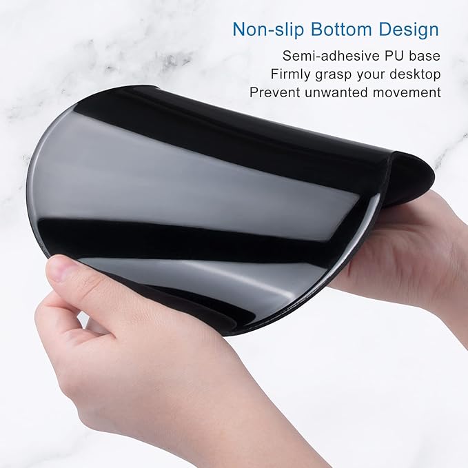ITNRSIIET Ergonomic Mouse Pad with Gel Wrist Support Small Wrist Rest Smooth Surface Non-Slip PU Base Comfortable Office Supplies Pain Relief, 8.7 x 7.2 inches, Purple