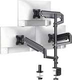 WALI Triple Monitor Mount for 17-32 Inch Screens, Full Adjustable 3 Monitors Desk Mount with Clamp & Grommet Base, Gas Spring Monitor Arm, up to 19.8lbs Each, VESA 75x75 100x100 mm (GSDM003XL), Black