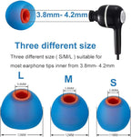 Earbud Tips Soft Silicone Earbuds Replacement Tips Fit for in-Ear Headphones(Inner Hole from 3.8mm - 4.2mm Earphones) 9 Pairs S/M/L,Black/Orange