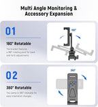 Neewer Metal Phone Tripod Mount with Cold Shoe Mount NATO Clamp Compatible with DJI RS4 RS3 Pro RS2 RSC2 Gimbal Stabilizer, 180° Tilt Phone Clip Holder Compatible with iPhone 15 Pro Camera Cage, GA010