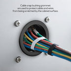 200PCS 1/2" Black Cable Snap Bushing Grommet, Snap in Cord Bushing Protect Cables
