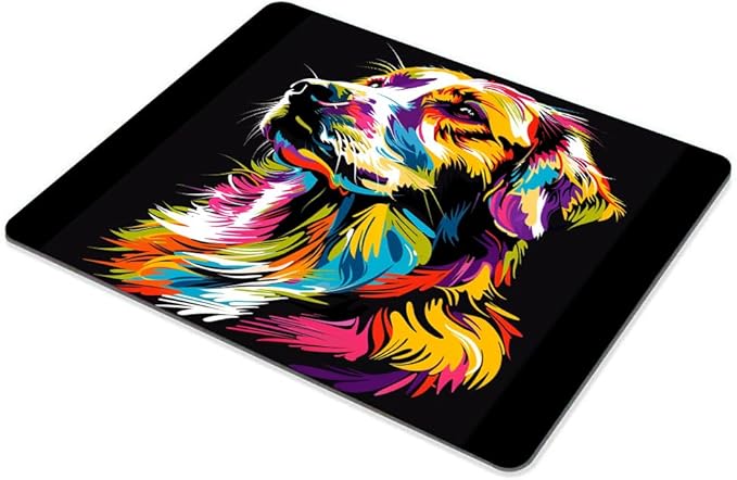 Square Mouse Pad Colorful Dog Portrait-1,Gaming Mouse Pads for Desk,Soft Computer Waterproof Non-Slip Mouse Mat