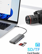 USB C Hub with Dual 4K@60Hz Displayports, 2 USB-A & 2 USBC 3.2 10Gbps Ports, 1Gbps Ethernet, 100W PD, SD/TF, USB C Splitter Docking Station for MacBook Pro/Air, iMac, iPad Pro, XPS, Thinkpad,Surface