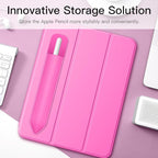 MoKo Pencil Holder Sticker Fit Apple Pencil Pro, Apple Pencil (USB-C), Apple Pencil 1st/2nd Generation, Elastic Pencil Pocket Pouch Adhesive Sleeve Attached to iPad Case for Stylus Pens, Persian Pink
