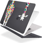 Mektron for MacBook Pro 13-inch Case 2022 2021 2020 Release A2338 M2 M1 A2289 A2251, Printed Plastic Hard Shell Cover for MacBook Pro 13.3-inch Touch Bar Fits Touch ID, Colorful Giraffe Black
