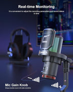 COMICA Ejoy Uni(D) USB Gaming Microphone with Noise Cancellation, RGB Lights, Monitoring, Muting, Streaming Mic for Computer, PS5, PS4, Streaming, Podcast, Chat, Twitch, YouTube, Discord
