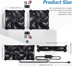 SCCCF Dual 120mm USB Cooling Fan with Speed Control - Quiet 5V Portable Fan for Electronics, TV, Router, DVR, PS5/Xbox/PC Cabinet, Computer & Gaming Console Cooling