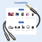 Syncwire Headphone Splitter, Nylon-Braided Extension Cable Audio Stereo Y Splitter (Hi-Fi Sound), 3.5mm Male To 2 Ports 3.5mm Female Headset Splitter for Phone, PS4, Switch, Tablets & More
