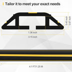 Floor Cord Cover 4.1Ft Heavy Duty PVC Floor Cable Protector Electric Cord Hider Cable Management Floor Strip Extension Cord Covers Cable Raceway for Wires on Floor Inner Channel 1.36" W x 0.43" H