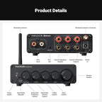 Fosi Audio Bluetooth Subwoofer Amplifier 2.1, BT30D Pro Subwoofer Amp with TPA3255 Chips 165W x2+350W & Bass Treble Control, 2.1 Channel Sub Amplifier for Desktop/Outdoor/Bookshelf Speakers