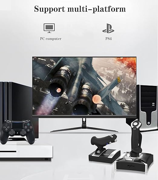 PXN-2119Pro Flight simulator controls Flight Stick with Vibration for xbox one/P4/pc Windows 7/8/10 (P4/xbox one need Original handle guide)（Not Support Mac Systems PS3/ PS5/xp/vista）