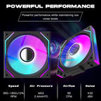 Jungle Leopard Interstellar V2 120mm Case Fan Infinity Mirror Module Daisy-Chain ARGB Fan Triple Pack with Controller Suitable for Computer Case & 360mm AIO Cooler(Black-3pack)