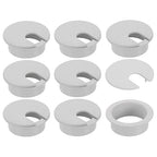 uxcell 8 Pcs 35mm (1.38 Inch) Desk Grommet, Plastic Cable Hole Cover, Wire Cord Cable Organizer for Home Office Computer Desk Cabinet, Gray