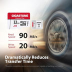 GIGASTONE Micro SD Card 32GB 10-Pack, Camera Plus, MicroSDHC Memory Card for Camera, Wyze Cam, Roku, Full HD Video Recording, UHS-I U1 A1 Class 10, up to 90MB/s, with 10 Adapters