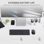 Rapoo 9360M Wireless Keyboard and Mouse Combo, Blade-Series E9310M 99-Key Ultra-Thin Keyboard and M300G Silent Mouse, Support 4 Devices, Quiet, Compact, Battery Powered, for Windows/Mac/Linux/Chrome