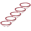 TRUECABLE Cat6 Component Rated Patch Cable, Unshielded (U/UTP), 10ft, Red, 28AWG Solid Copper, Snagless 10G High-Speed Ethernet Cable, PoE++ 4PPoE 100W, UL Listed, RoHS-3, 5 Pack